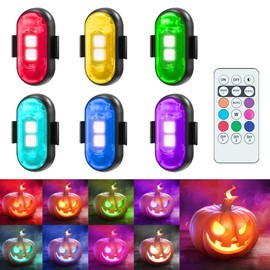 RGB Aircraft Strobe Lights with Remote Control, 8Color LED Wireless Strobe Light Multi Mode Waterproof Warning Lights for Aircraft Motorcycle Truck Car Boat Bike (6pcs)