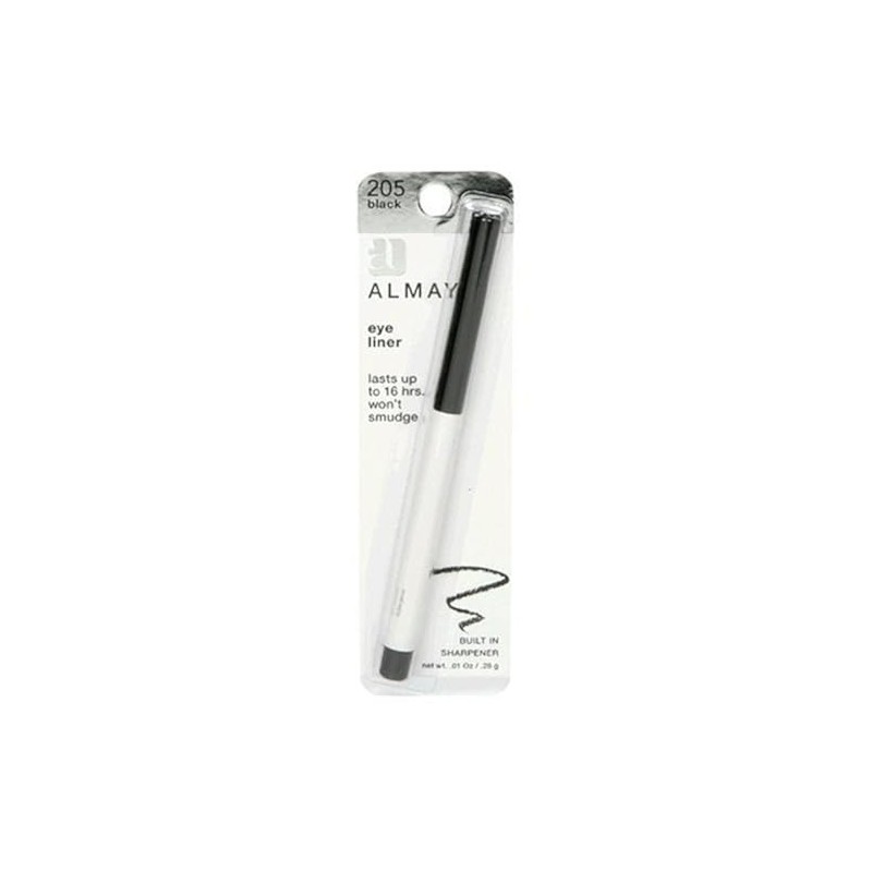 Almay Eyeliner Pencil, Black [205], 0.01 oz (Pack of 2)