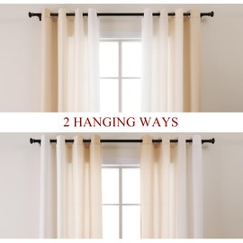 L.Z.E Privacy Screen, Translucent Curtains in Beige White Colour Gradient Curtains, Beige, Set of 2, Thin and Curtain for Living Room, Bedroom, Window, 245 cm, Long, Thin Privacy