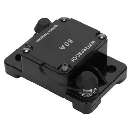 Circuit Breaker Auto Reset Fuse Holder Waterproof Switch DC12-24V HT-608 for Audio-Visual System Modification (60A)
