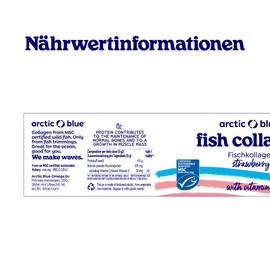 Arctic Blue Marine Collagen Powder - 150g - MSC Certified - Arctic Fish Collagen with Collagen Hydrolysate and Vitamin C - Strawberry Flavour