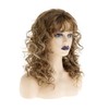 Wiwige Long Curly Brown Mixed Blonde Wig with Bangs Natural