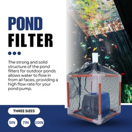 Loyipu Pond Filter Box，Pond Pump Filter,Anti-Clogging Cube Filter Box，Outdoor Pond Filters for Pond, Waterfall, Koi Pond and Swimming Pool (10Inch)
