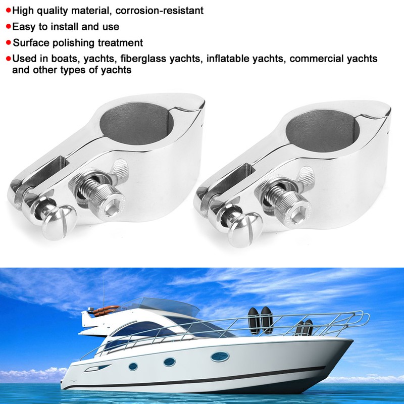 2Pcs Bimini Top Jaw Slide Clamp Steel Boat Hardware Fitting