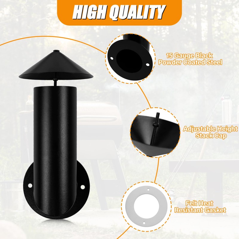 COMVIEE Pellet Grill Smoke Stack Chimney Replacement for Pit Boss