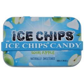 ICE CHIPS Xylitol Candy Tins (Sour Apple, 6 Pack) - Includes ICE CHIPS BAND as shown