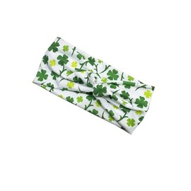 BBTDIN St Patrick's Turban for Women Shamrock Headband Green Girls Hair Band Headwarp JHSP40 (D3)