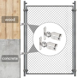 2 Pack Heavy Duty 1-3/8 Inch Wall Mount Gate Hinge Metal Hinges, 304 Stainless Steel Chain Link Fence Frame Outdoor Hardware (2, Silver)