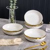 Stone Lain Florian 4-Piece Round Pasta Bowl Set, White with