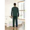 Vlazom Men's Pyjamas Sets Long-Sleeve Pj's Set Soft Loungwear Solid