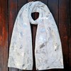 GFM® Christmas Snowflakes Foil Print Scarf -Creamy White - (AT-SNFLK-656-SFD)