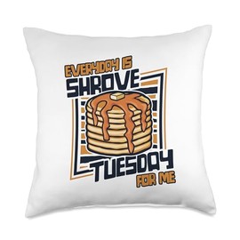 Maker Kit Pancake Mix Pan Day Plush Tool Dad Gifts Everyday is Shrove Tuesday for Me Recipes Pancake Maker Throw Pillow, 18x18, Multicolor