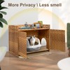 Hidden Cat Litter Box Enclosure Furniture - Handwoven Rattan Pet