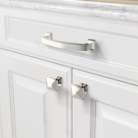 Asidrama 20 Pack 4 Inch(102mm) Hole Centers Kitchen Cabinet Handles, Brushed Satin Nickel Cabinet Pulls Kitchen Cabinet Hardware for Cupboard Drawer Pulls