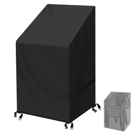 SIRUITON Schutzhülle für Gartenstühle Wasserdichtes Atmungsaktives 420D Oxford für Stapelstühle Abdeckung Gartenstuhl-24 Nutzungsmonate 65x65x80/120cm