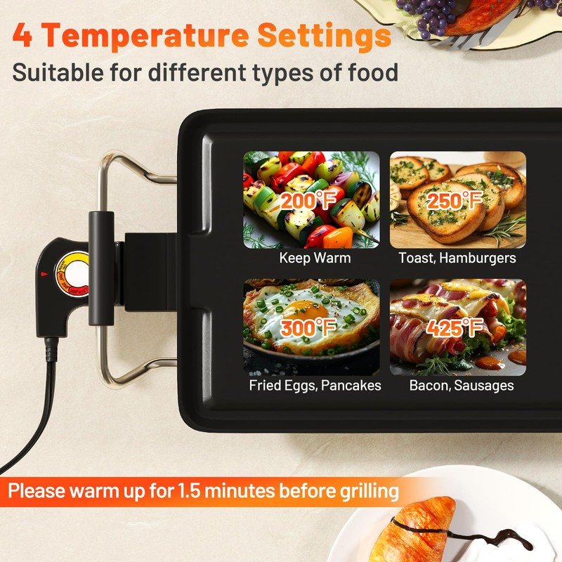 ARLIME 39.5" Extra Large Electric Griddle, Nonstick Countertop BBQ Grill