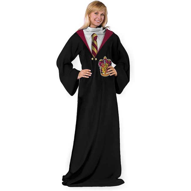 Harry Potter Comfy Throw Blanket with Sleeves, 48 x 71 Inches, Gryffindor Rules