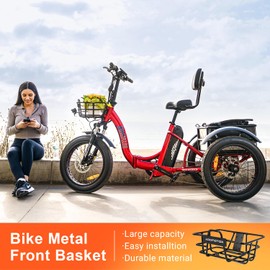 Addmotor Electric Bike Metal Front Basket Small for M140/M150, Not Fit for M-70 M-360