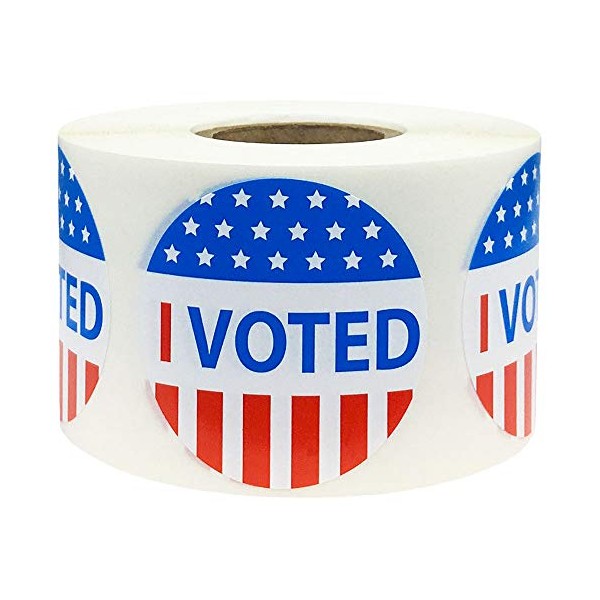 InStockLabels Red-White-and-Blue"I Voted" Circle Stickers, 1.5-Inch Round Labels, Pack of