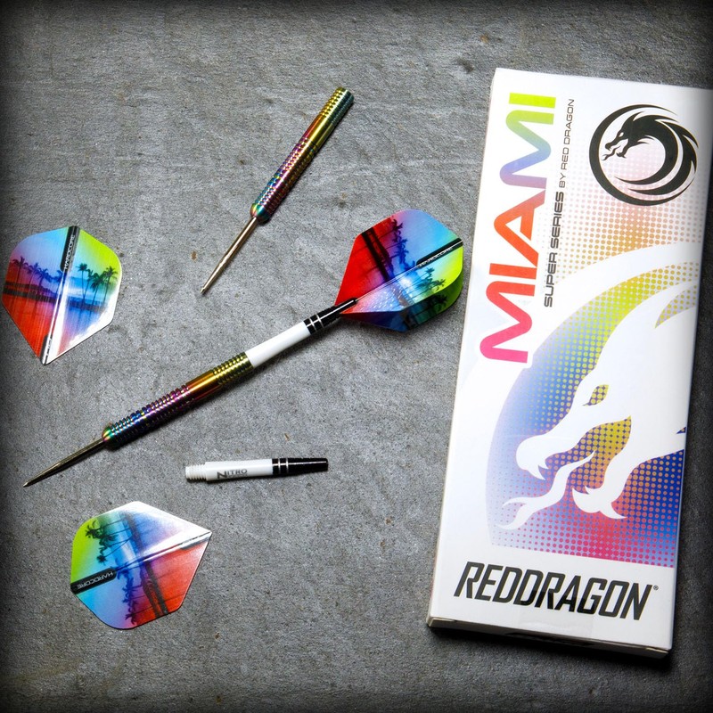 RED DRAGON Miami 26 Gram Professional Tungsten Darts Set with