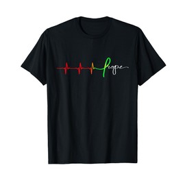 Hope Heartbeat Rhythm - Mental Health Awareness Green Ribbon T-Shirt