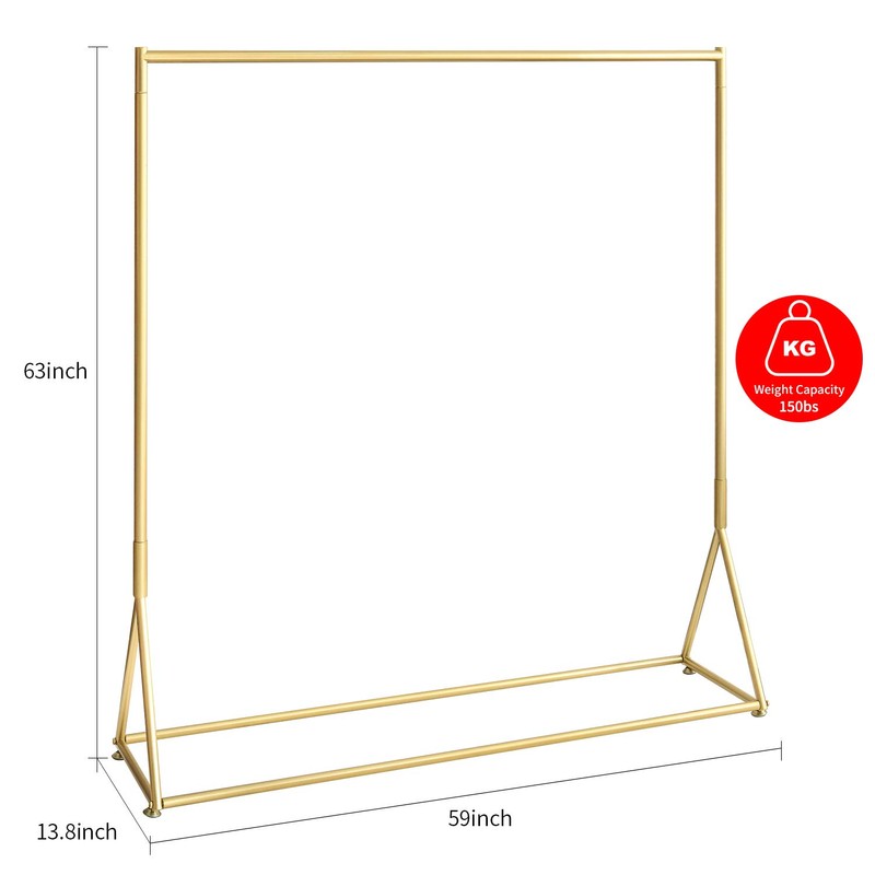 BOSURU Gold Pipe Clothing Racks Freestanding, Modern Metal Clothes Rack