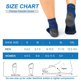 PAPLUS Plantar Fasciitis Sock (6 Pairs) for Men and Women, Compression Foot Sleeves with Arch and Ankle Support (Black, Nude, Navy, Large)