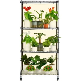 45W Full Spectrum 4 Tier ABS Plant Grow Light Shelf With Timer Wheel IP44 Indoor LED Grow Light For Seedlings And PlantsTotal Power: 45 W, Size: Size W60 x H120 cm