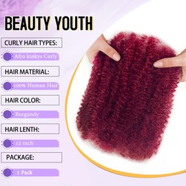 12 Inch Afro Kinkys Bulk Human Hair for Repair Locs,100% Real Human Hair for Mini Twist,Dreadlocks Extensions Human Kinkyhair for Twist