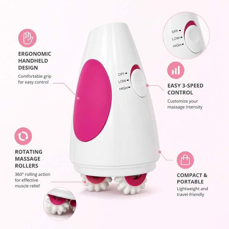 Handheld Body Massager for Everyday Relaxation – Rotating Vibration Device
