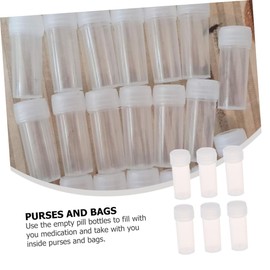 WOONEKY 50pcs Travel Toiletry Bottles Plastic Small Vials Caps Nasal Wash Bottle for Travel
