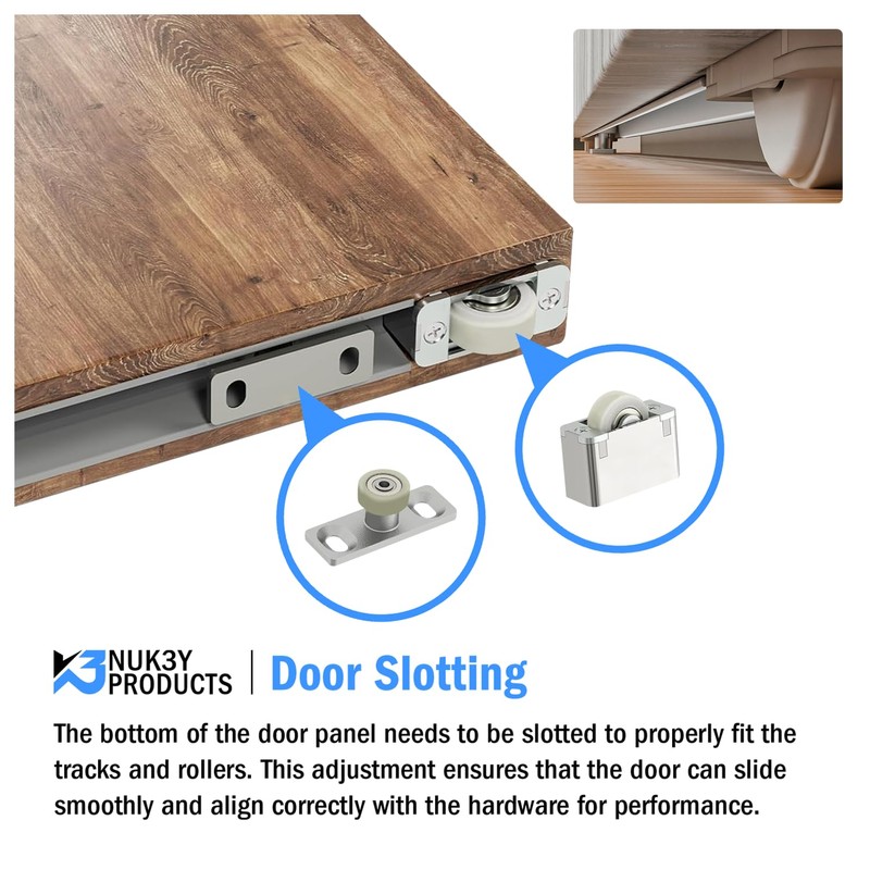 Nuk3y Concealed Sliding Barn Door Hardware with Soft Close (48""