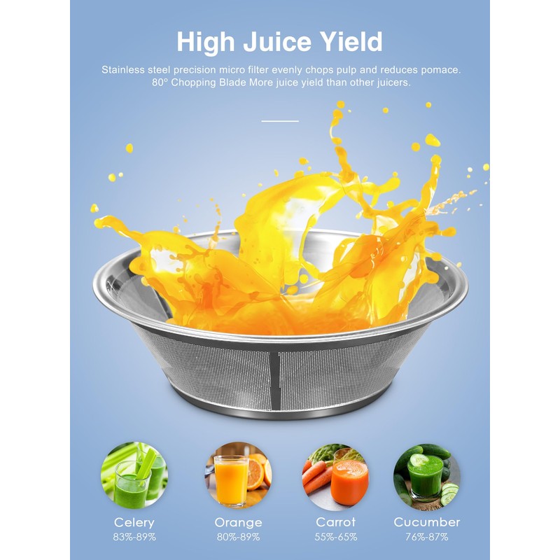Juicer Machine, 800W Centrifugal Juicer Extractor with Wide Mouth 3”