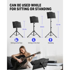 Donner DMS-1 Metal Sheet Music Stand 17*10.7 inch With Light Portable Carry Bag