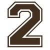 Applicable Pun Varsity Number 2 - Vinyl Decal - Brown