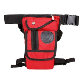Xieben Nylon Drop Leg Bag for Men Women Motorcycle Bike Hip Bum Belt Waist Fanny Pack Travel Outdoor Camping Tactical Hiking Cycling Crossbody Shoulder Pouch Red