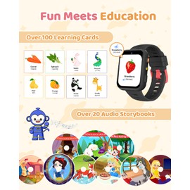 TICTIKY Smart Watch for Kids with 30 Puzzle Games, Dual Cameras, Kids Watches with Video/Music Player, Pedometer, Alarm Clock, Audiobooks, torch, Birthday Gifts Toys for kids Boys Girls 4-10