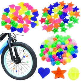NIANOPKM 108 Pieces Children's Bicycle Accessories Spoke Clips, Bicycle Spoke Clicker for Children Bicycle Spokes Decor Gift for Girls and Boys Spoke Beads