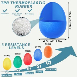 Hand Trainer Ball, Pack of 5 Anti-Stress Ball with 5 Different Hardnesses, Anti-Stress Ball, Kneading Ball for Hands Therapy, Hand Trainer, Finger Training