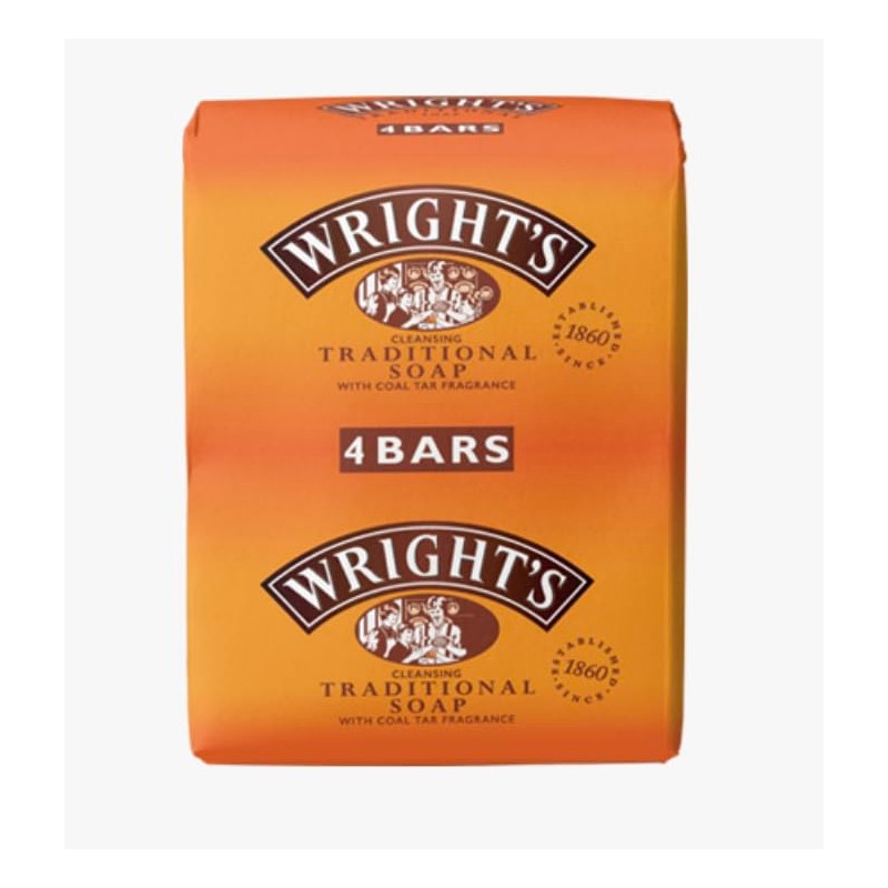 Wright's Coal Tar Traditional Soap -Pack of 4 and Wrights
