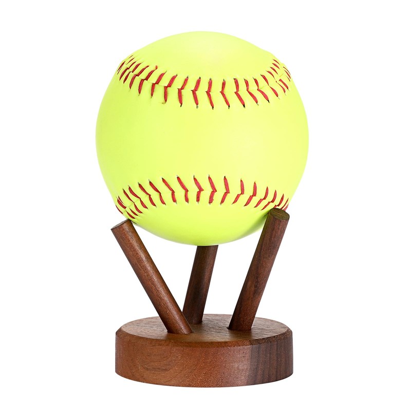 Softball Holder Wooden Baseball Stands for Display,3.2"x3.2"x 2.8"
