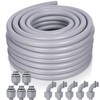 Feotech Liquid-Tight Conduit and Connector Kit - 3/4 Inch 50 FT Non Metallic Liquid Tight Electrical Conduit with 5 Straight and 5 Angle Fittings