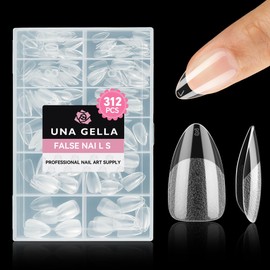 UNA GELLA Short Almond Nail Tips, Pack of 312