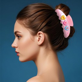 BVGA 2 Pcs Valentines Hair Claw Clips Large Pink Green Candy Heart Acetate Hair Claw Clips Hairgrips for Women Valentines Hair Accessories Headwear Gifts for Her