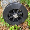 Amish-Made Small Round Black Poly Decorative Water Wheel