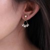 Cimenexe Bohemian Tears Onyx Earrings Gold CZ Pearl Stud Earrings