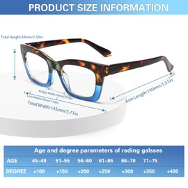 ZOECENT 6 Pack Oprah Style Reading Glasses for Women Blue Light Blocking Computer Square Readers with Spring Hinge (Mix Color-1, 2.75, x)