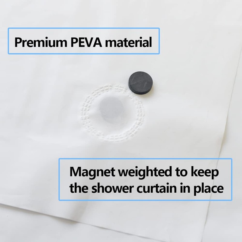 YISURE White PEVA Shorter Shower Curtain 60inch Height, Solid White