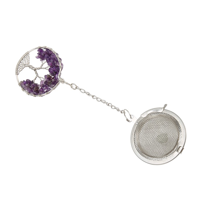 Tea Infuser Artificial Crystal Stone Tea Strainer Stainless Steel Diffuser