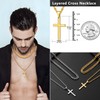 Romass 4Pcs Cross Necklace for Men,Stainless Steel Chains for Men